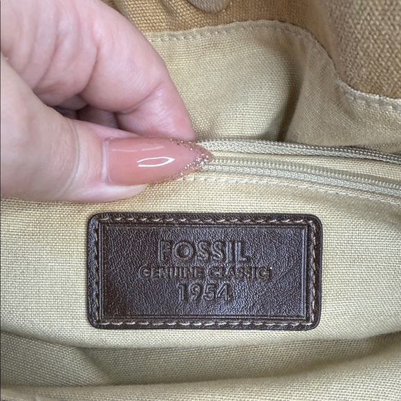 Vintage Fossil floral Patchwork Brown and Tan Women's Bag - Picture 8 of 10